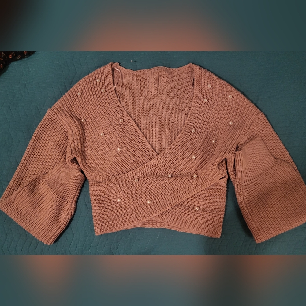 Pearl Cross Knit Sweater